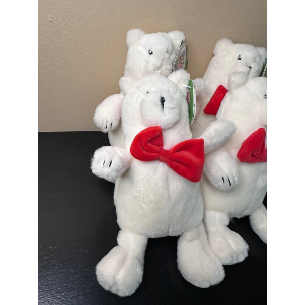 Gigglescape Polar Bear Plush 7” Holiday Stuffed Animal Set of 4 NEW - Picture 5 of 12